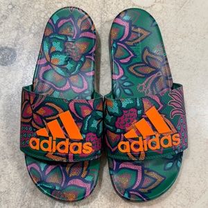 FARM Rio Slide Sandals Adidas Collaboration Women's,  like NEW, size 9,
